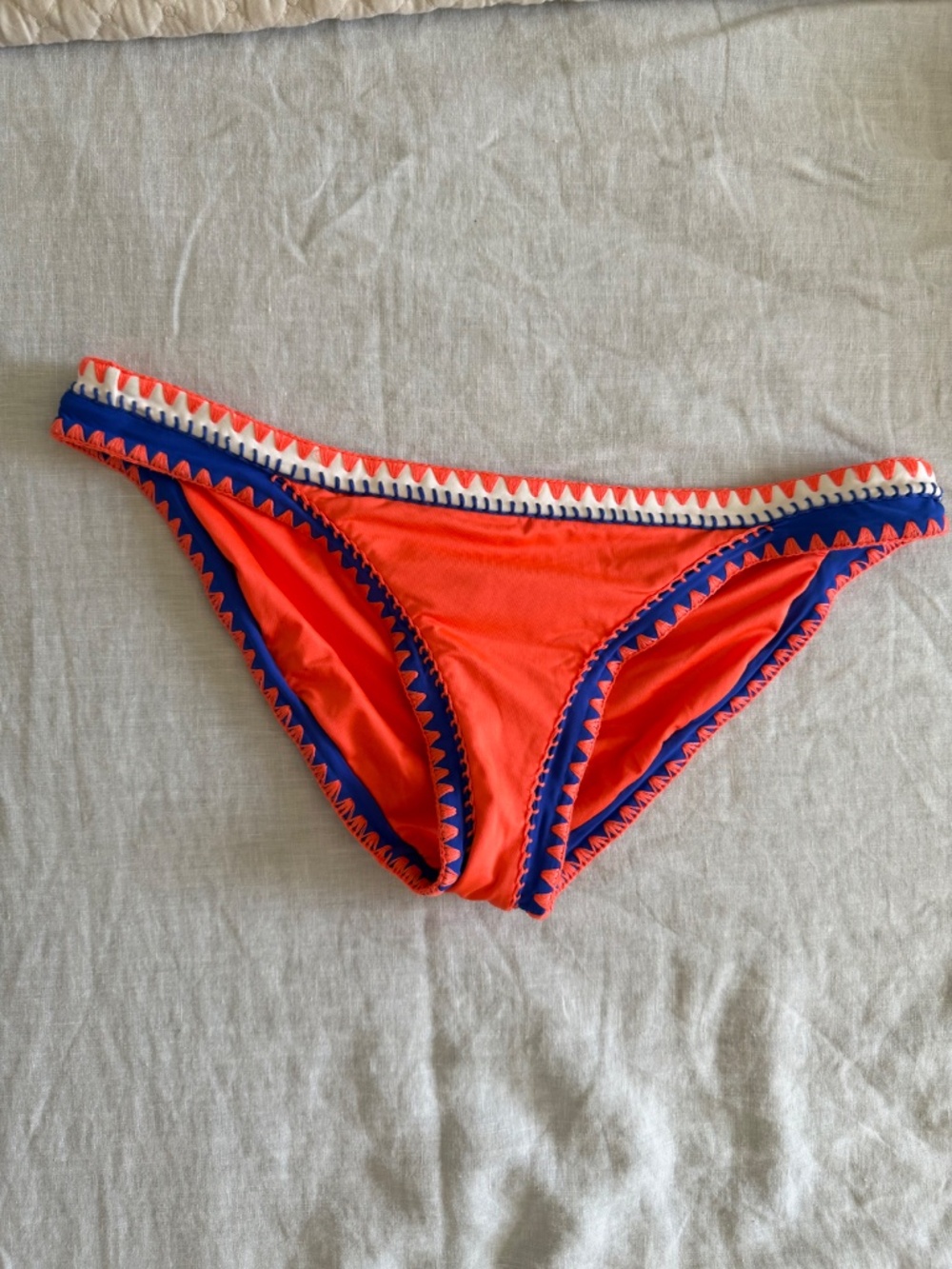 Seafolly Summer Vibe Brazilian Bikini Bottoms Women's Size 12 in Nectarine